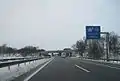 1000 m vor der Abfahrt Holdorf von der noch vierstreifigen A 1 (2010)