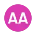 Rundes Liniensymbol mit den weißen Großbuchstaben AA in magentarot gefülltem Kreis vor neutralem Hintergrund