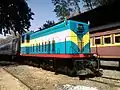 GE 70 ton (64 t) Rangierlok mit einer Spurweite von 1000 mm im Bahnhof Anhumas, Campinas