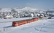 Eine Komposition mit einem BDe 4/4 II der zweiten Serie hat soeben Appenzell verlassen.