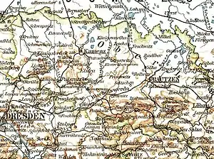 Lage der Amtshauptmannschaft Bautzen 1905