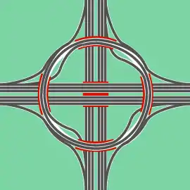 Zur Turbine umgebauter Kreisverkehr
