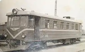 Triebwagen der Reihe АМ-1 auf einer sowjetischen Schmalspurbahn