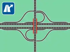 höhenfrei auf die Autobahn (Zubringer ohne Linksabbieger)