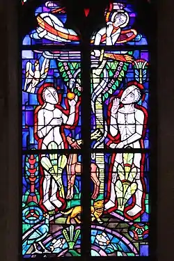Der Sündenfall (1. Mose 3) (linkes Chorfenster oben)