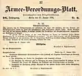 Verfügung zur Schützenschnur aus dem Armee-Verordnungs-Blatt von 1894.