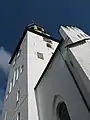 Weiß getünchter Backstein