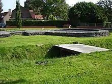 Rekonstruierte Fundamente eines römischen Kastells
