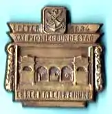 Abzeichen zum XXI. Bayerischen Pionier-Bundestag, Speyer 1934, mit Motiv der Speyerer Antikenhalle von Johann Philipp Mattlener