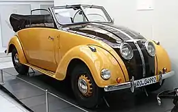 Adler 2,5 Liter Cabriolet 1937–1939, 58 PS, 125 km/h im EFA-Museum für Deutsche Automobilgeschichte
