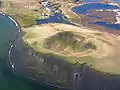 Flugaufnahme der Pseudokrater im Mývatn