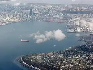 Luftbild der Elliott Bay