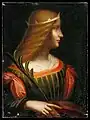 Porträt Isabella d'Este, anonyme Ausführung nach der Zeichnung von Leonardo da Vinci, 16. Jh. Privatsammlung.