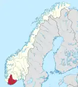 Lage von Agder in Norwegen