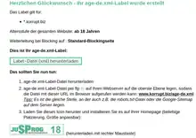 Erfolgreiche Generierung einer age-de.xml-Datei zur Altersklassifikation einer Website