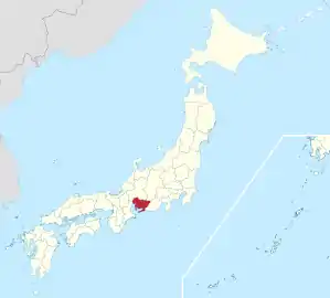 Lage der Präfektur Aichi in Japan