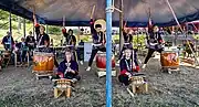 Die Taiko Gruppe Akaishi Daiko Freiburg e.V. im Hügelzelt