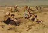 Johannes Akkeringa: Kinder am Strand, Privatbesitz.