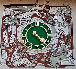 Nütze die Zeit, Sgraffito am alten Gemeindehaus Widnau