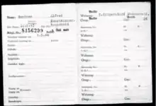 NSDAP-Mitgliedskarte Nr. 8156299 Alfred Hentzen geboren 12. Mai 1903 in Remscheid