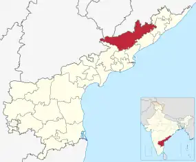 Positionskarte des Distrikts Alluri Sitharama Raju