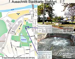 Ungefähre Lage der Schächte „v.d.Heydt“ und „v.Manteuffel“.