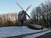 Bockwindmühle, 2008 wegen Baufälligkeit abgebaut, 2012 wieder aufgebaut