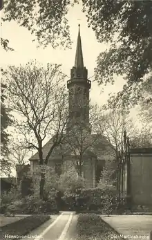 St. Martin und das Egestorff-Mausoleum vor den Luftangriffen auf Hannover