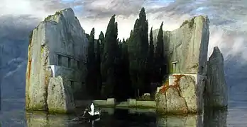 Das Gemälde von Arnold Böcklin Die Toteninsel wurde zum Beispiel von Atlantean Kodex als Covermotiv gebraucht