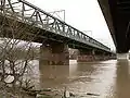 Blick vom Griesheimer Ufer auf die Alte Niederräder Brücke