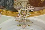 Stuckkartusche mit Wappen