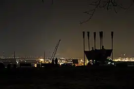 Blick vom Altonaer Balkon bei Nacht
