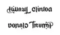 Ambigramm Hillary Clinton / Donald Trump.