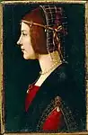 Die Dame mit dem Perlennetz(Ambrogio de Predis,ca. 1485–1500)