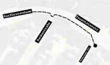 Die Karte zeigt eine schematische Darstellung der Fahrt bis zu ihrem Ende.