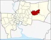 Karte von Bangkok, Thailand mit Min Buri