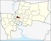 Karte von Bangkok, Thailand mit Ratchathewi