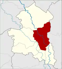 Karte von Sing Buri, Thailand, mit Amphoe Mueang Sing Buri