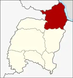 Karte von Amnat Charoen, Thailand, mit Amphoe Chanuman