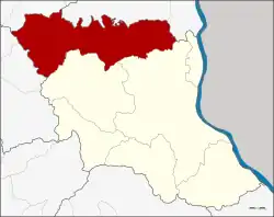 Karte von Mukdahan, Thailand, mit Amphoe Dong Luang