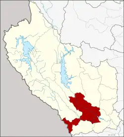 Karte von Kanchanaburi, Thailand, mit Mueang Kanchanaburi