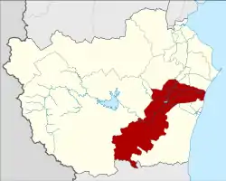 Karte von Phetchaburi, Thailand, mit Tha Yang