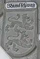 Wappen der Herren von Ramsschwag am Epitaph des Joachim von Sirgenstein († 1588) in der Pfarrkirche Amtzell