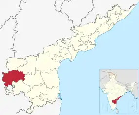 Positionskarte des Distrikts Anantapur