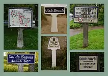 Zusammenstellung verschiedener anderer Hinweistafeln