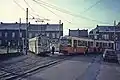 Straßenbahn- (Baureihe&nbsp;SM) und Stadtbahntriebwagen (Bauart 6100) in Anderlues, 1982