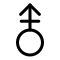 Kreis mit durchgestrichenem Pfeil oben