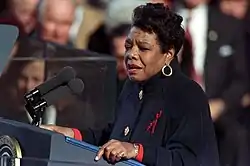 Maya Angelou während ihres Vortrages bei der Amtseinführung Bill Clintons 1993