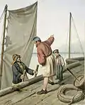 Ankommender Seemann, Aquarell um 1860