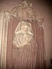 Gertrud von Dalberg geb. von Greiffenclau († 1502), Tochter des Friedrich von Greiffenclau, auf ihrem Epitaph in der Katharinenkirche Oppenheim